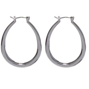 Silver Metal Hoop Earrings
